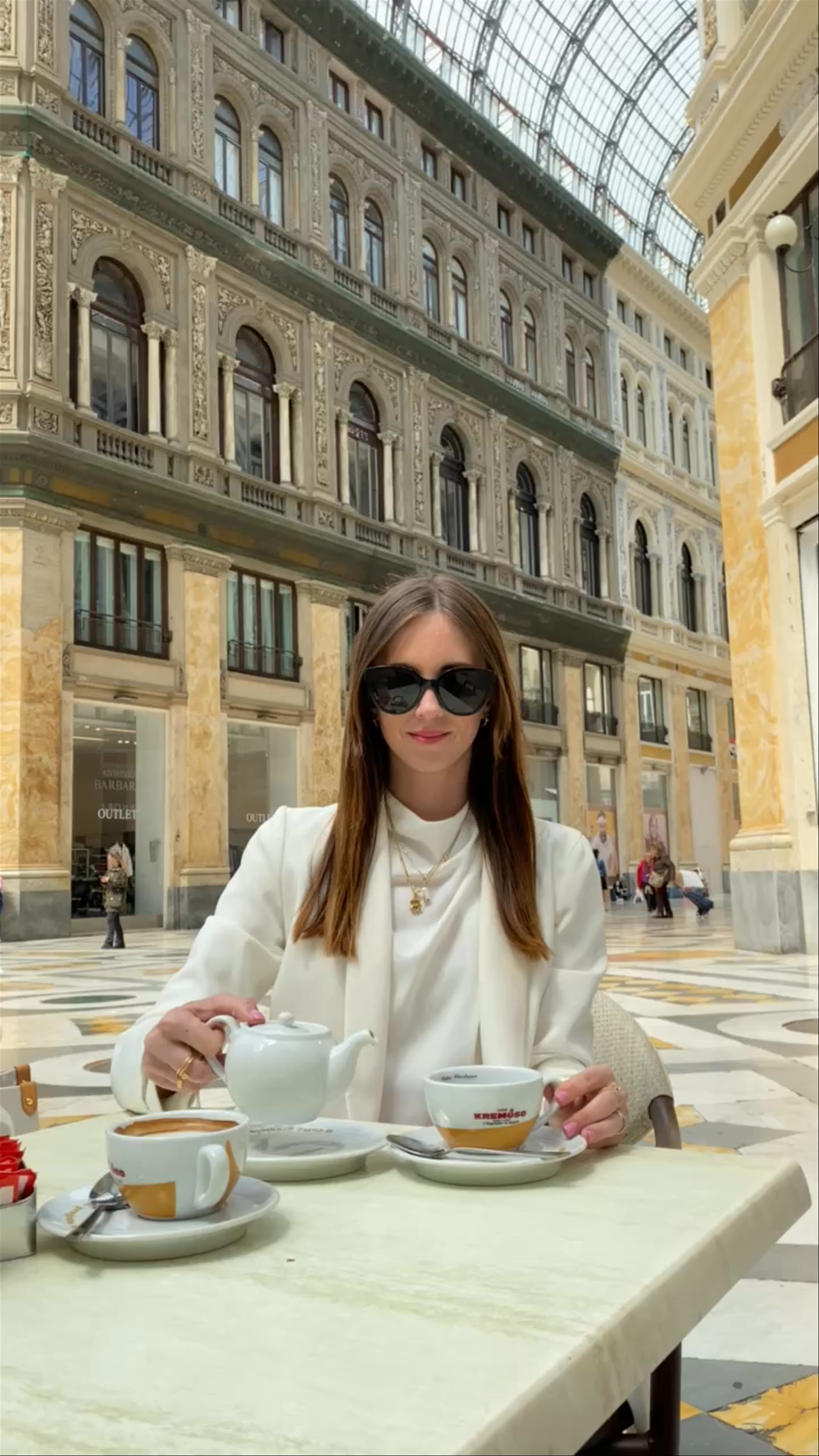 Elegant Tea Time at Galleria Umberto I, Naples