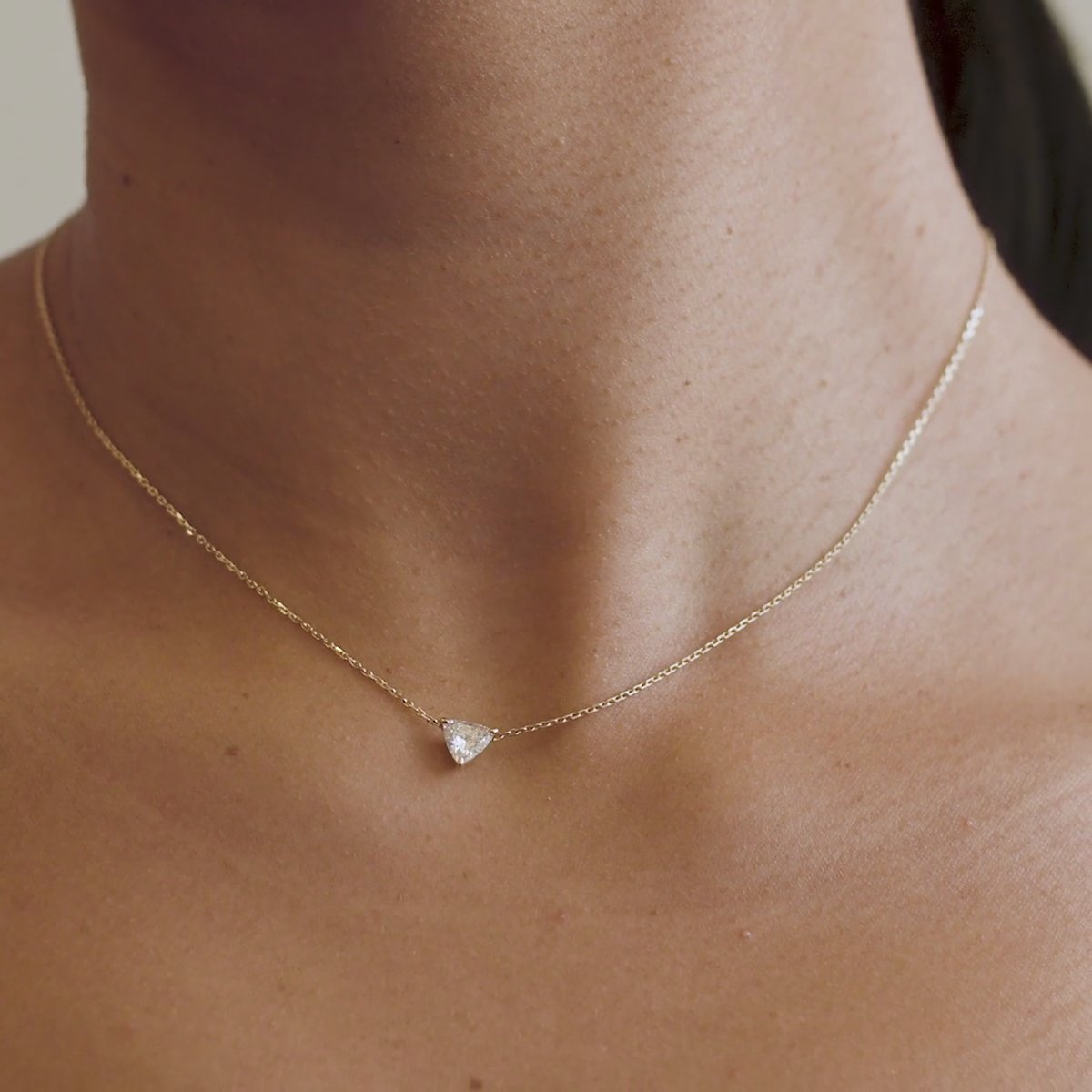 VRAI Solitär Halskette | Trillant | 14k | Roségold | caratWeight: 0.25ct