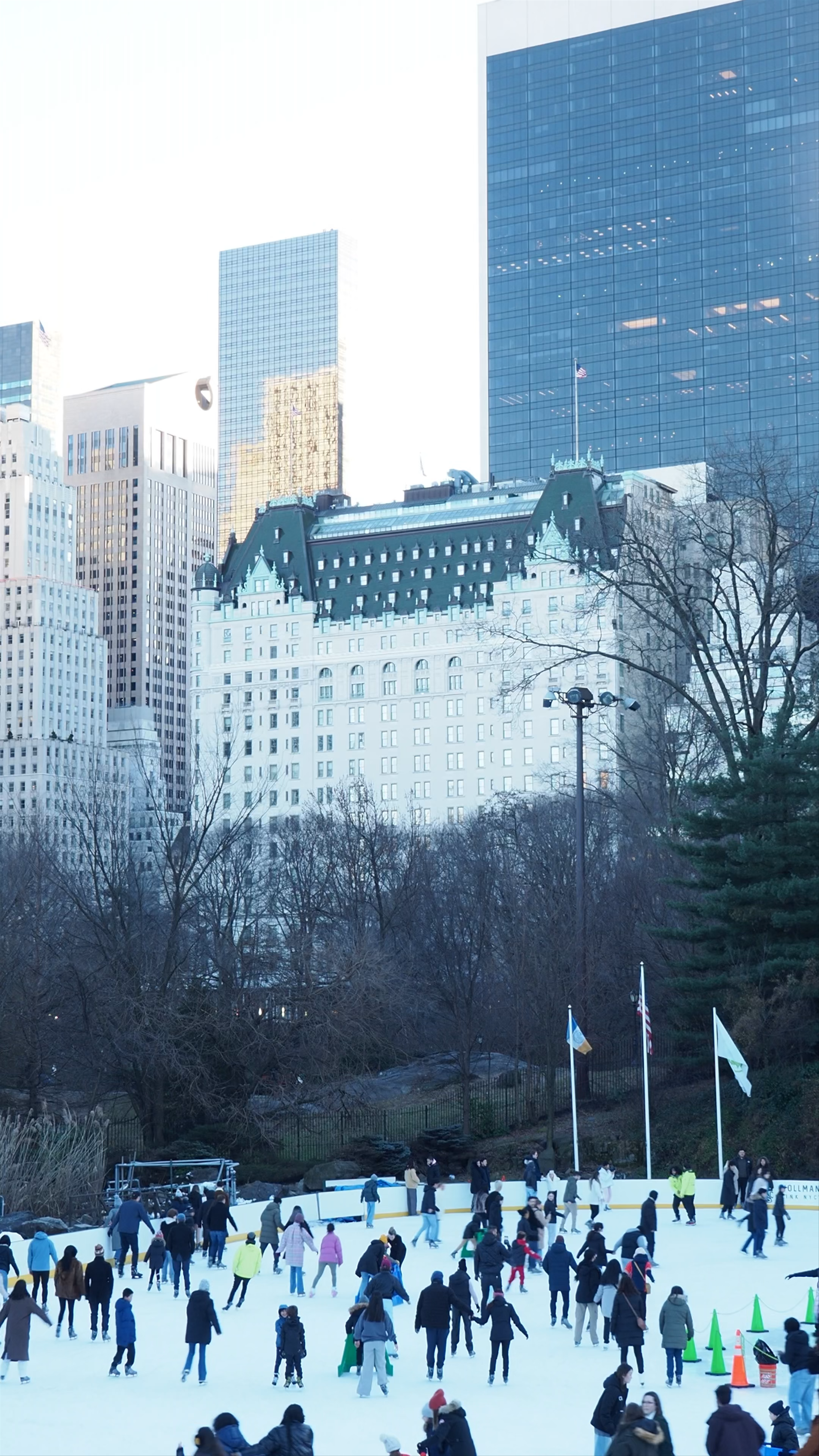 Winter Ice Skating at The Plaza, 5th Avenue, New York City