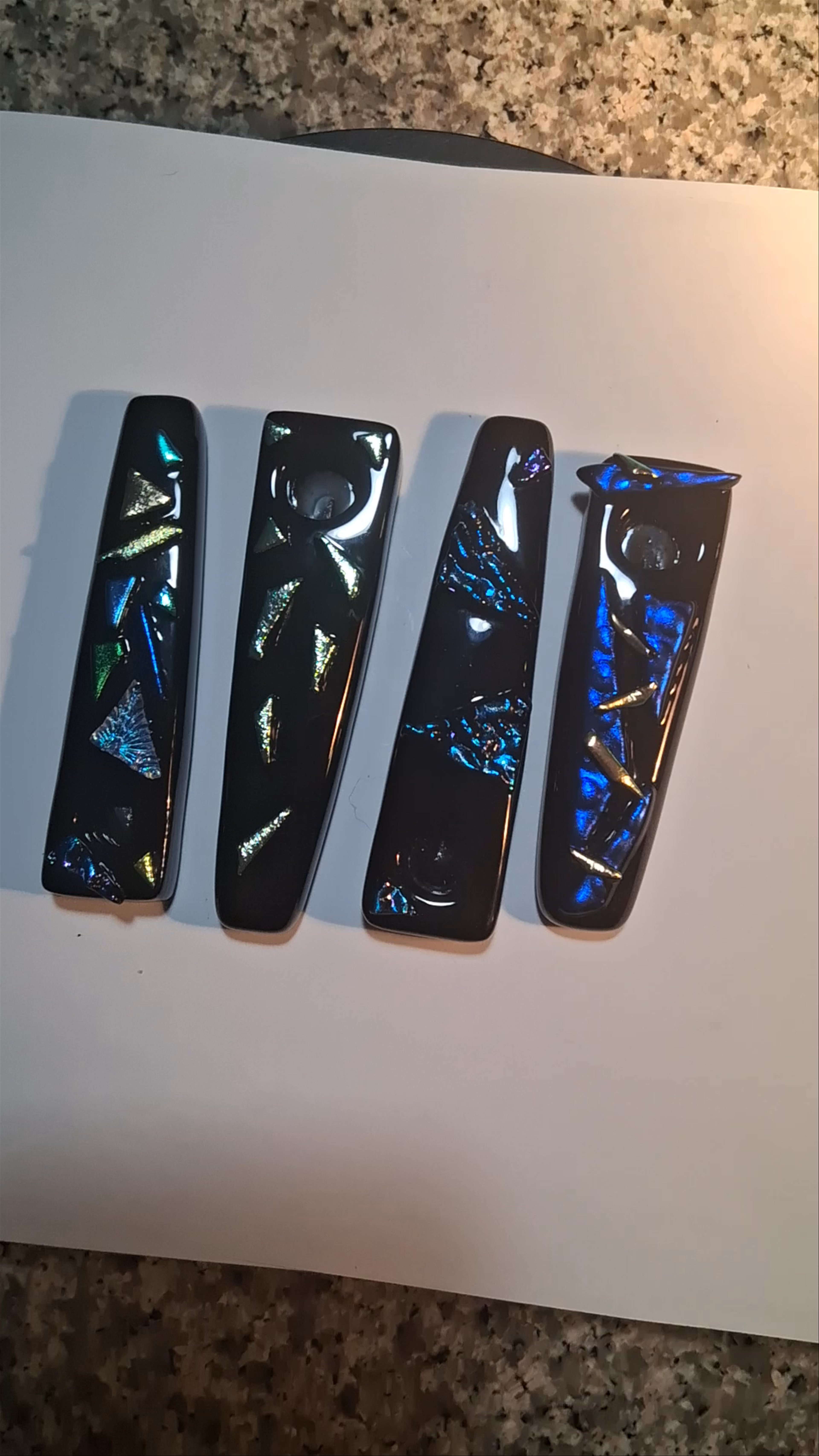Preview pic of Dichroic Glass Pipe - 4pcs