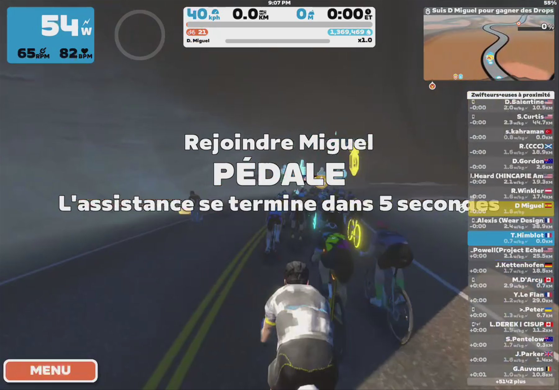 Zwift - Pacer Group Ride: Tick Tock in Watopia with Miguel