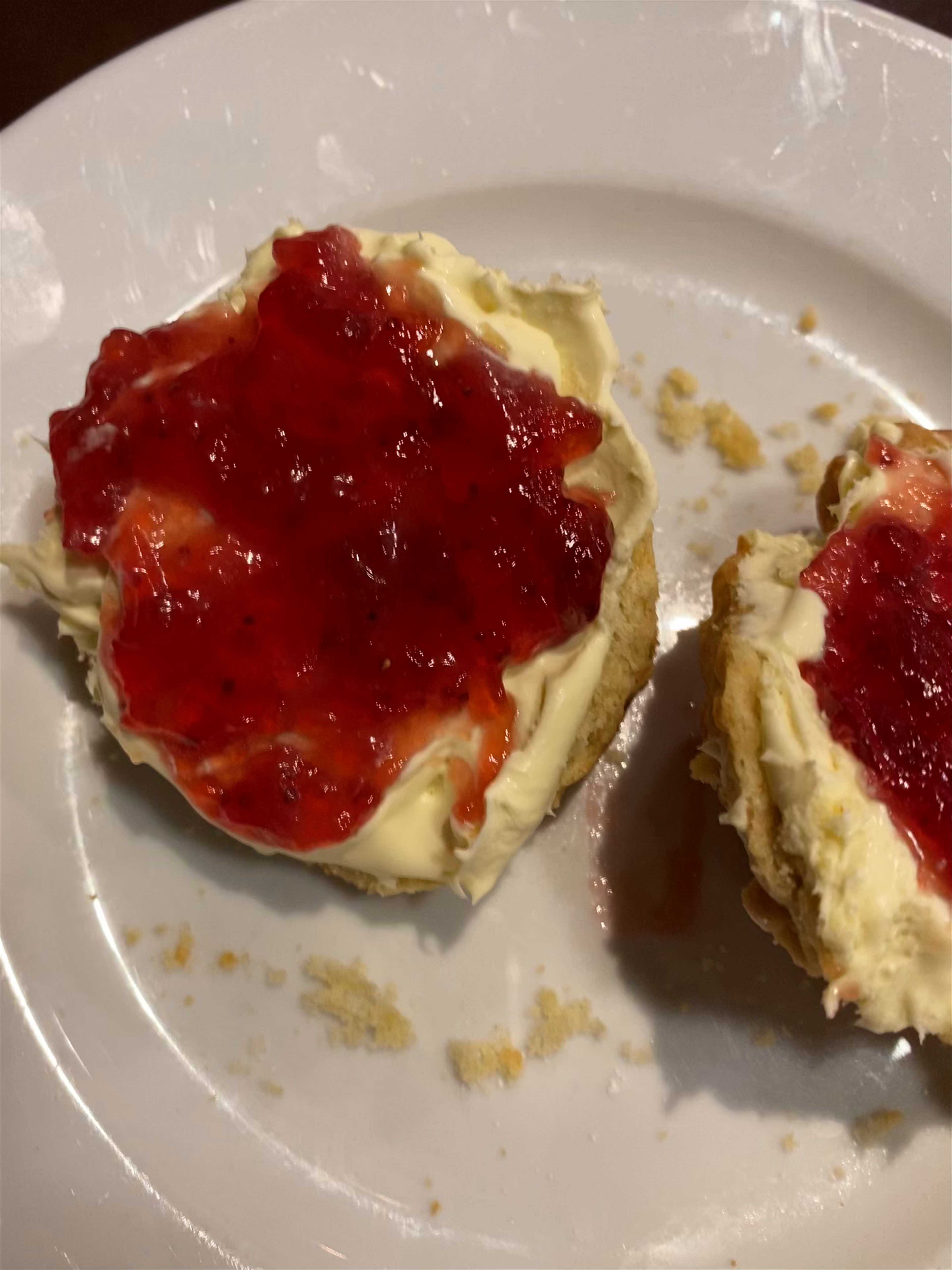 Classic English Cream Tea with Scones, Clotted Cream, and Strawberry Jam at Windsor Farm Shop