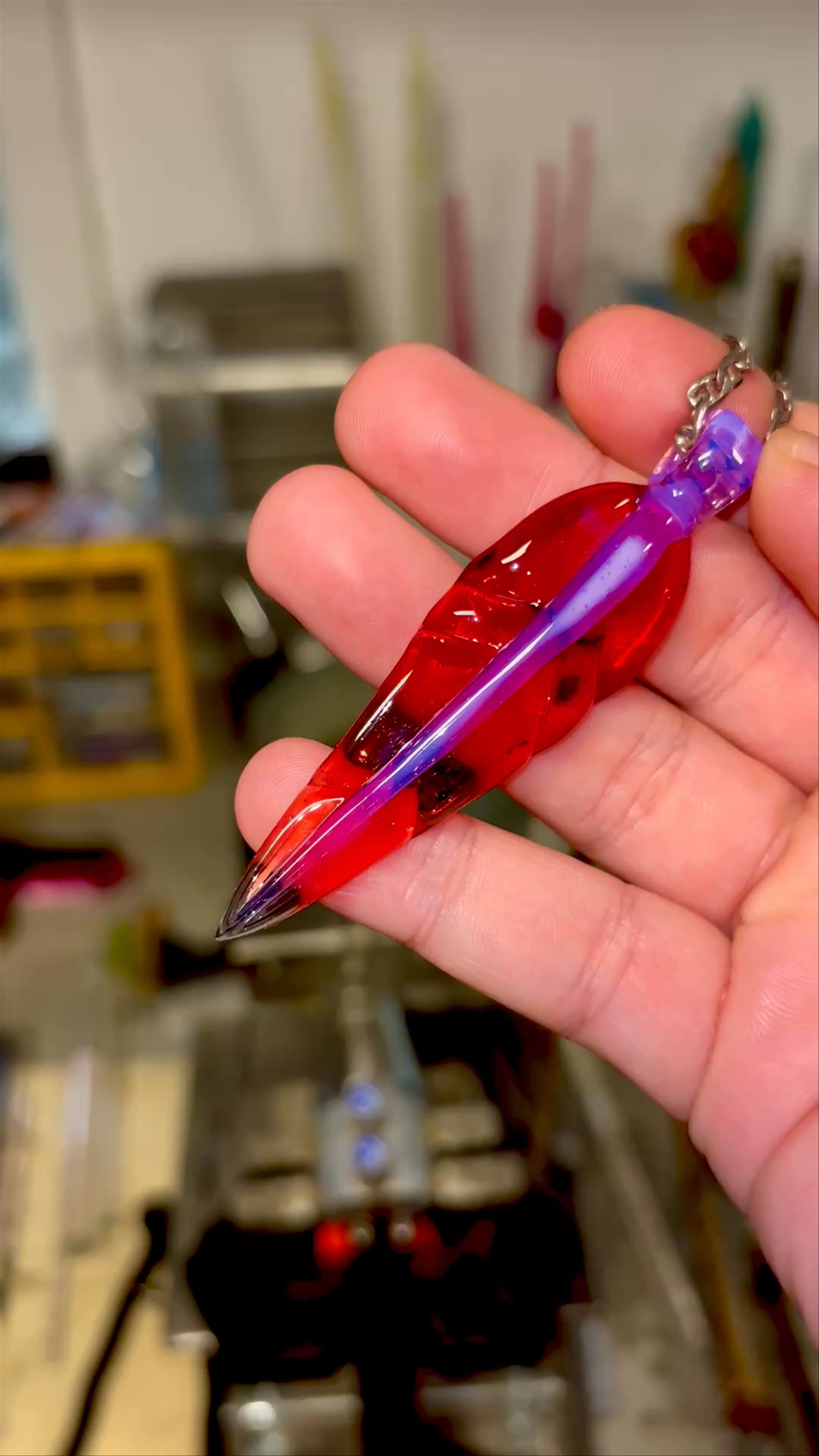 Preview pic of Ruby slipper and Pink Slyme leaf pendant