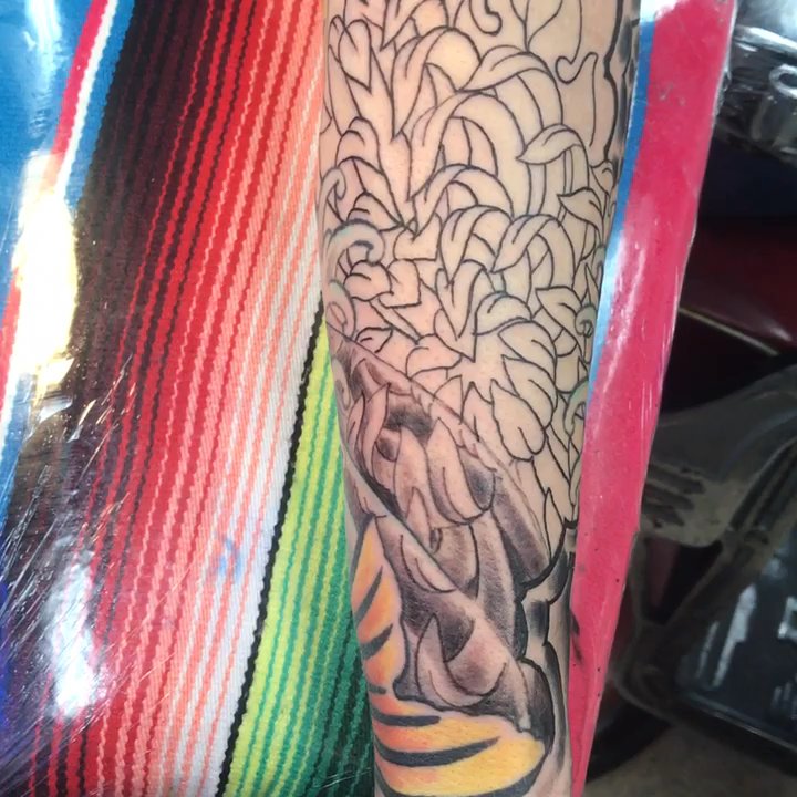 Breakthrough Tattoo - Progress on a Japanese sleeve with multiple cover ups done by Chris MacCharles - Tattoo Near Me - Upland, California