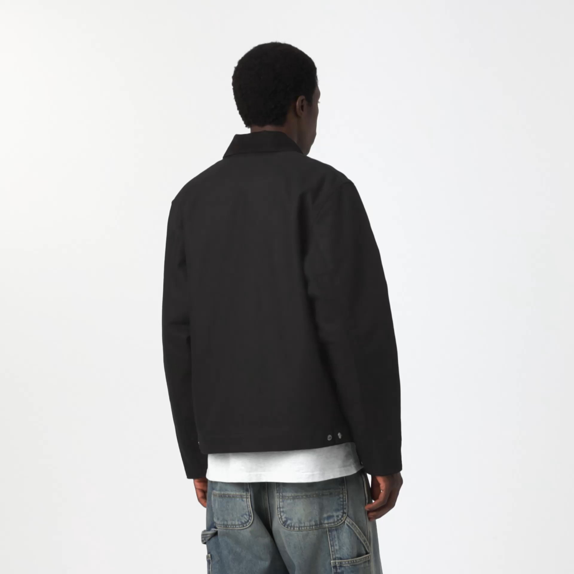 Model wearing a Detroit Jacket in Black