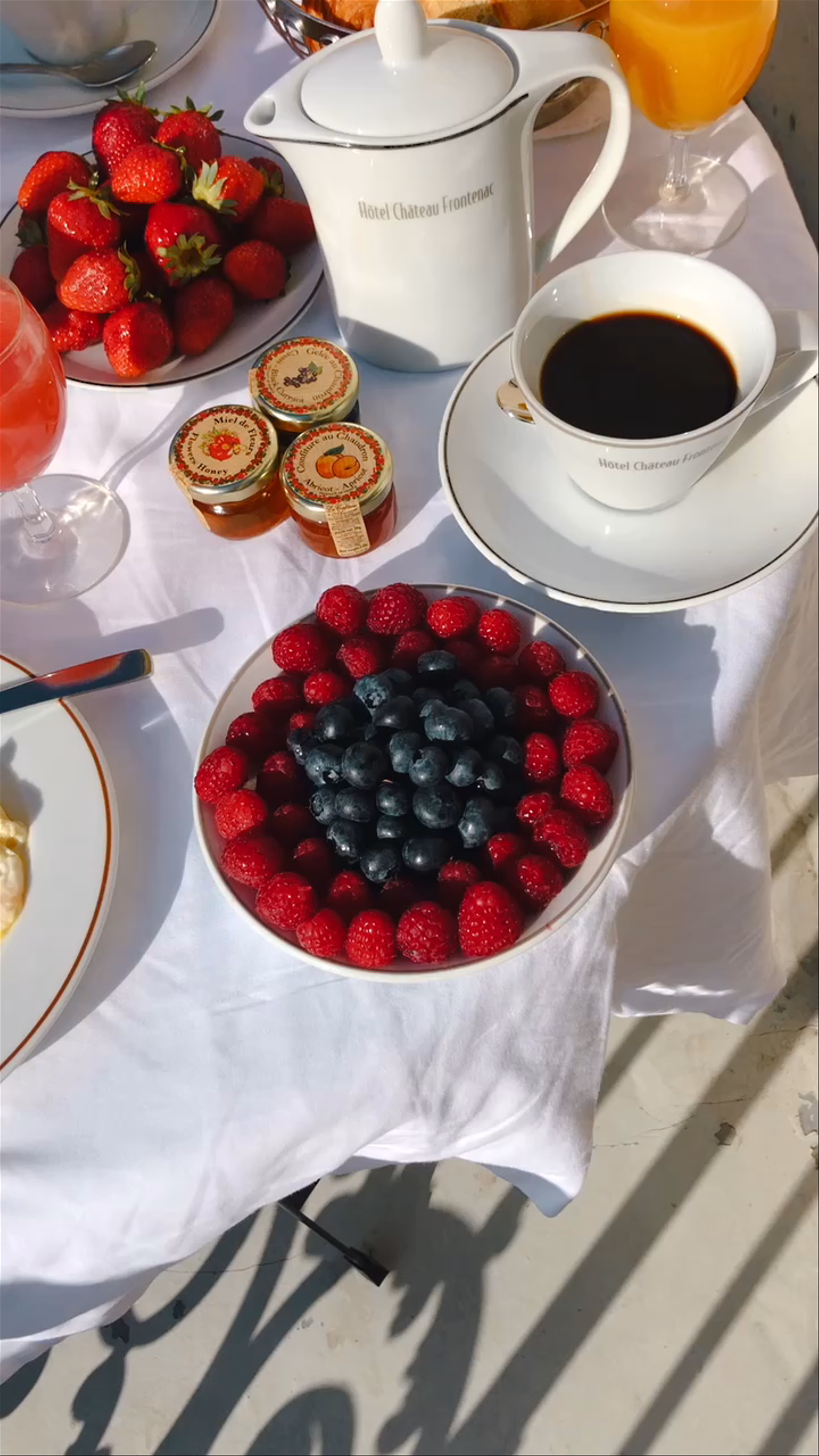 Parisian Balcony Breakfast with Eiffel Tower View