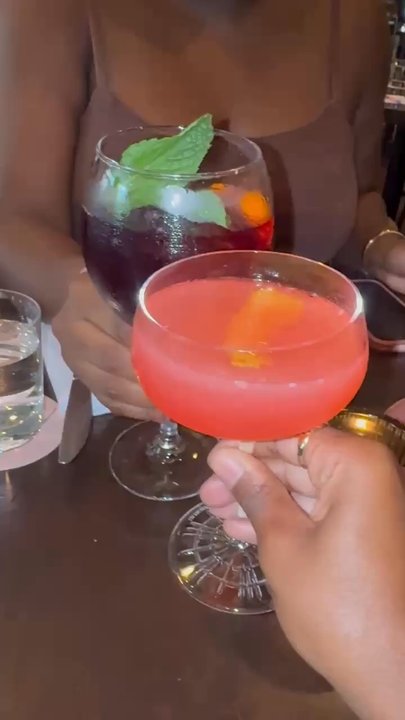 Aventura - Cheers with sangria Blanca and another cocktail - Tapas Bars Near Me - Ann Arbor, Michigan