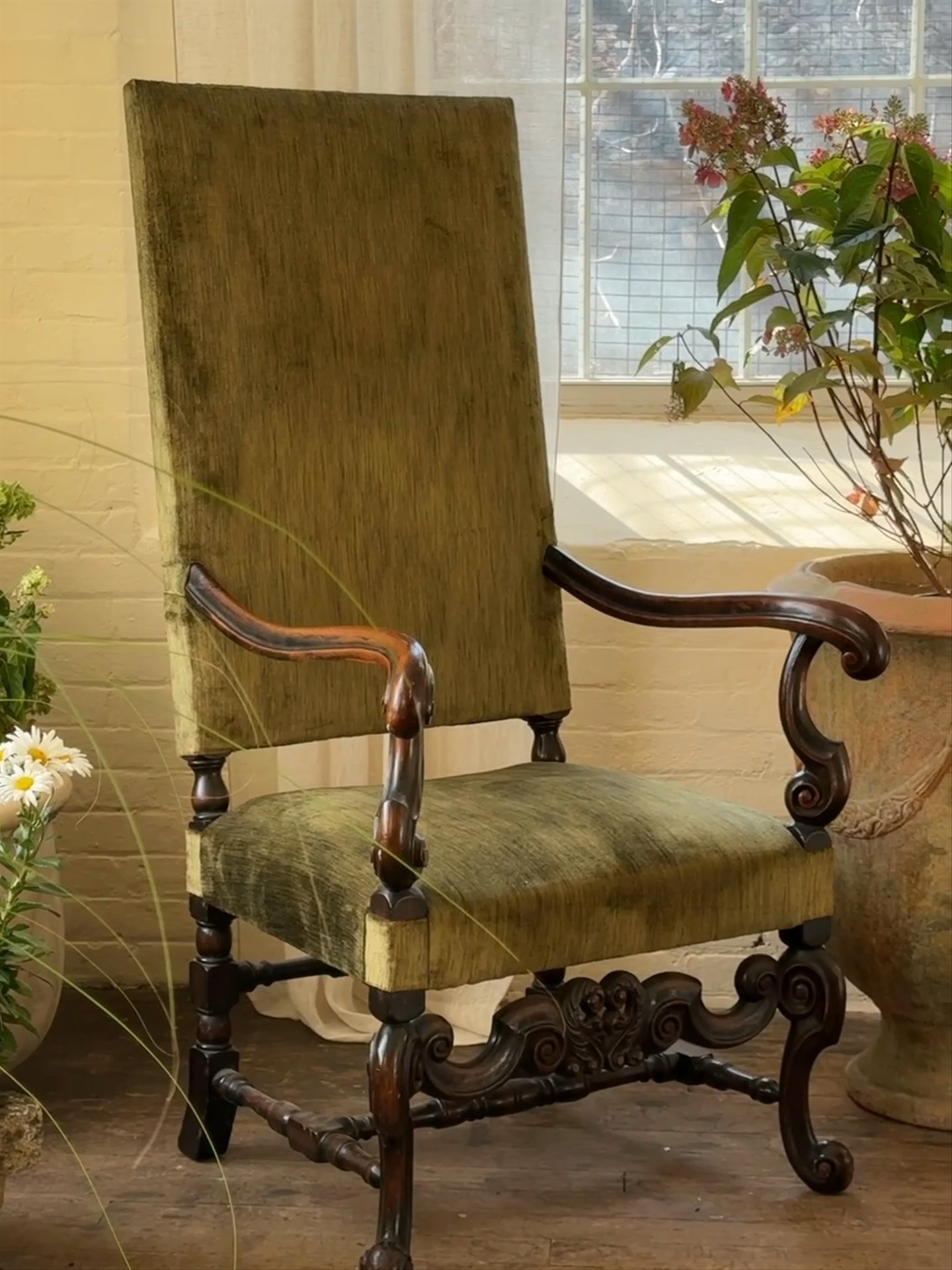 Tall Green Velvet Chair