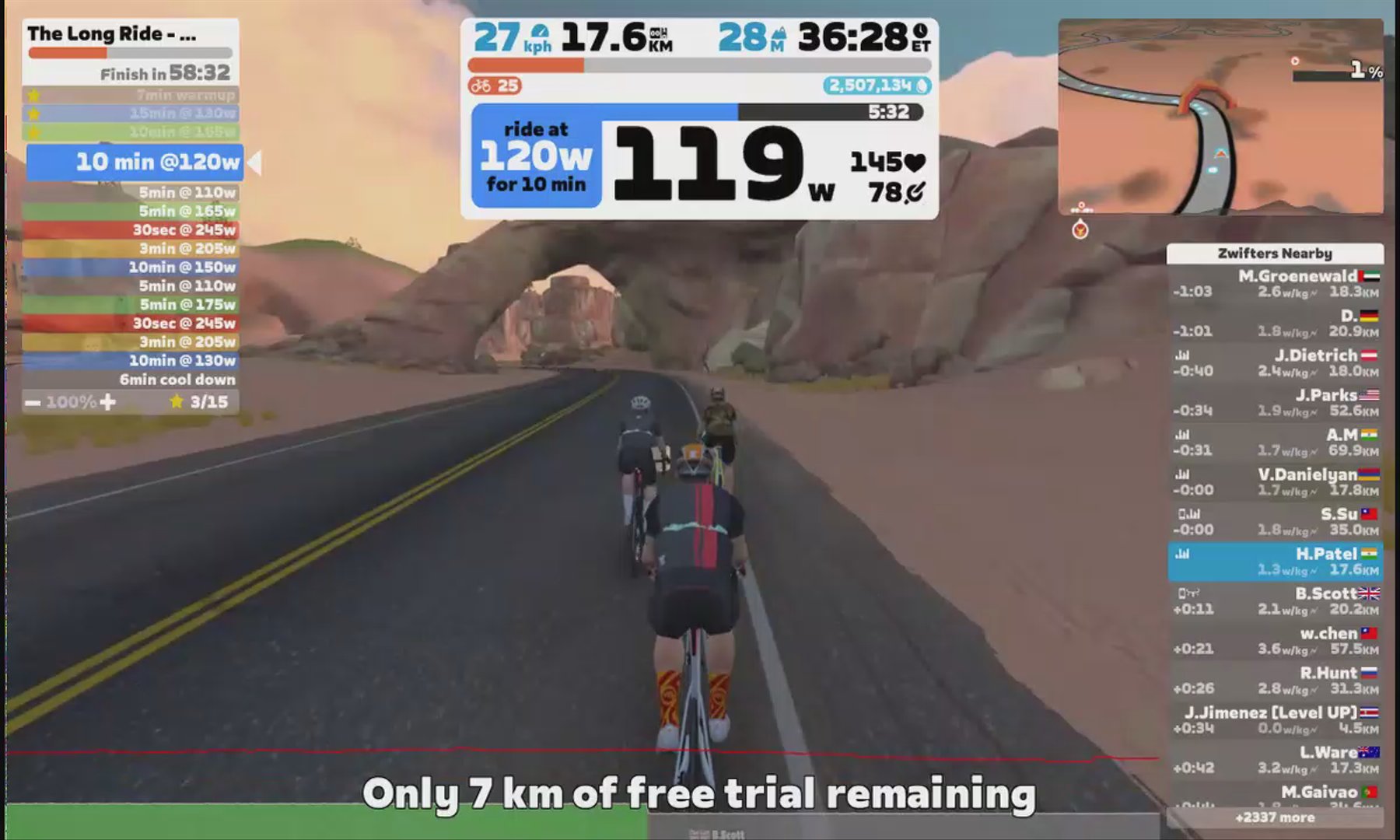 Zwift - The Long Ride - Spiked Base in Watopia