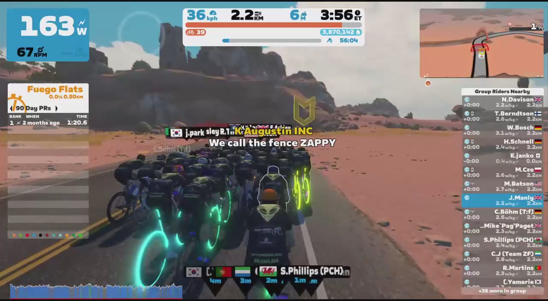 Zwift - Group Ride:  INC Steady 1 hour - 5 min Intervals Group Ride (hour avg 2.5 – 3.0) (C) on Watopia's Waistband in Watopia