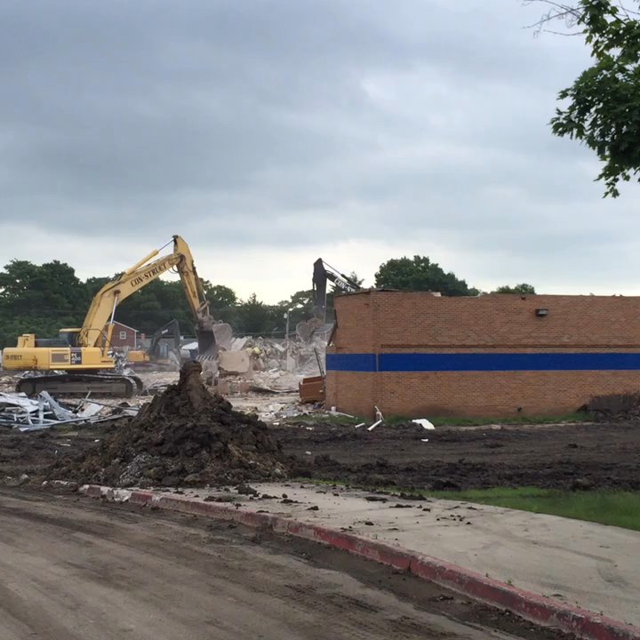 Ames Community School District - Heavy machines at work on old Meeker School - Elementary Schools Near Me - Ames, Iowa