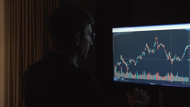A trader looking upset because of a failure in his analyses
