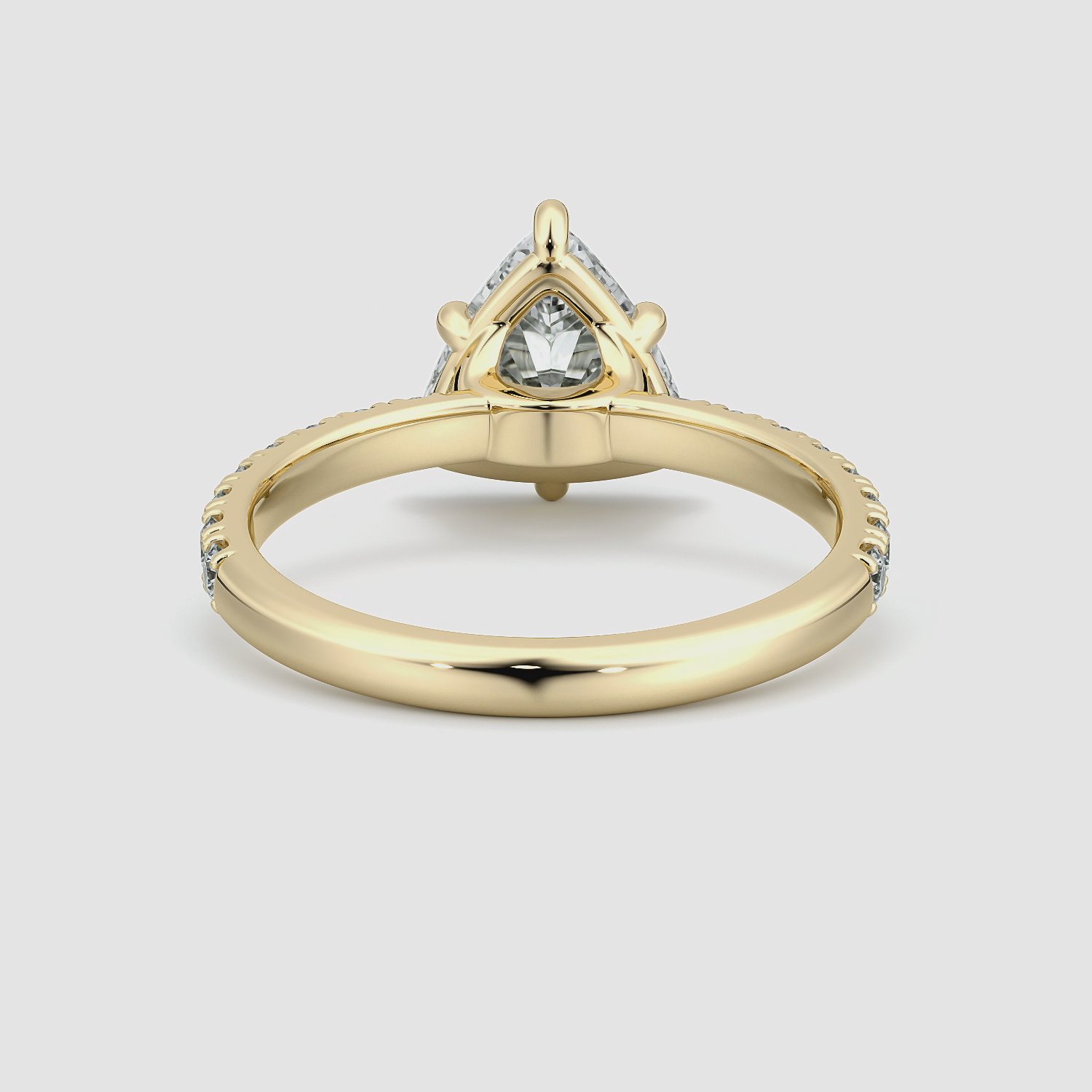 The Signature 6 Prong | Trillion | 18k | Yellow Gold | bandAccent: Pavé | bandWidth: large | hiddenHalo: no | diamondOrientation: vertical | caratWeight: other
