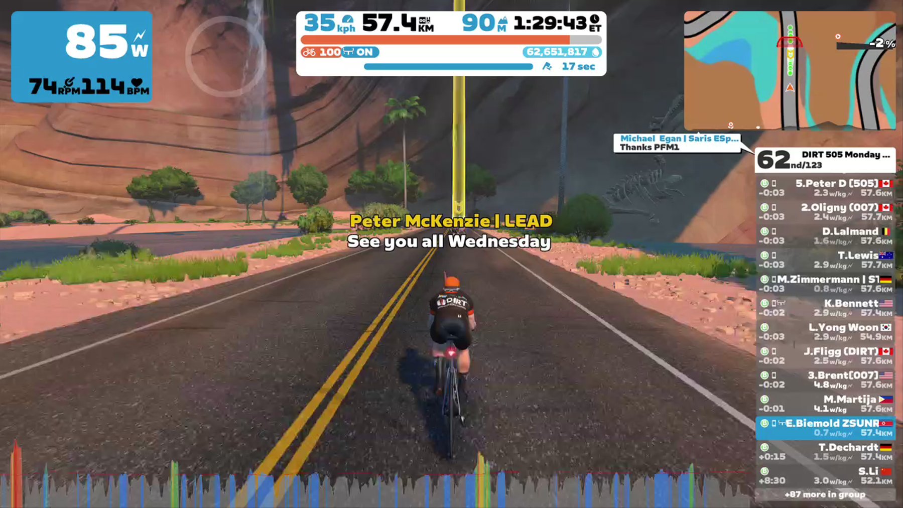 Zwift - Group Ride: DIRT 505 Monday Endurance Ride (B) on Tempus Fugit in Watopia