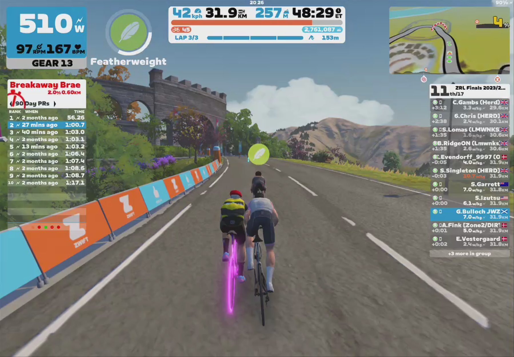 Zwift - Race: ZRL Finals 2023/24 - Open EMEAW Division B3 Plate Semi-Final - Pool 2  on Rolling Highlands in Scotland