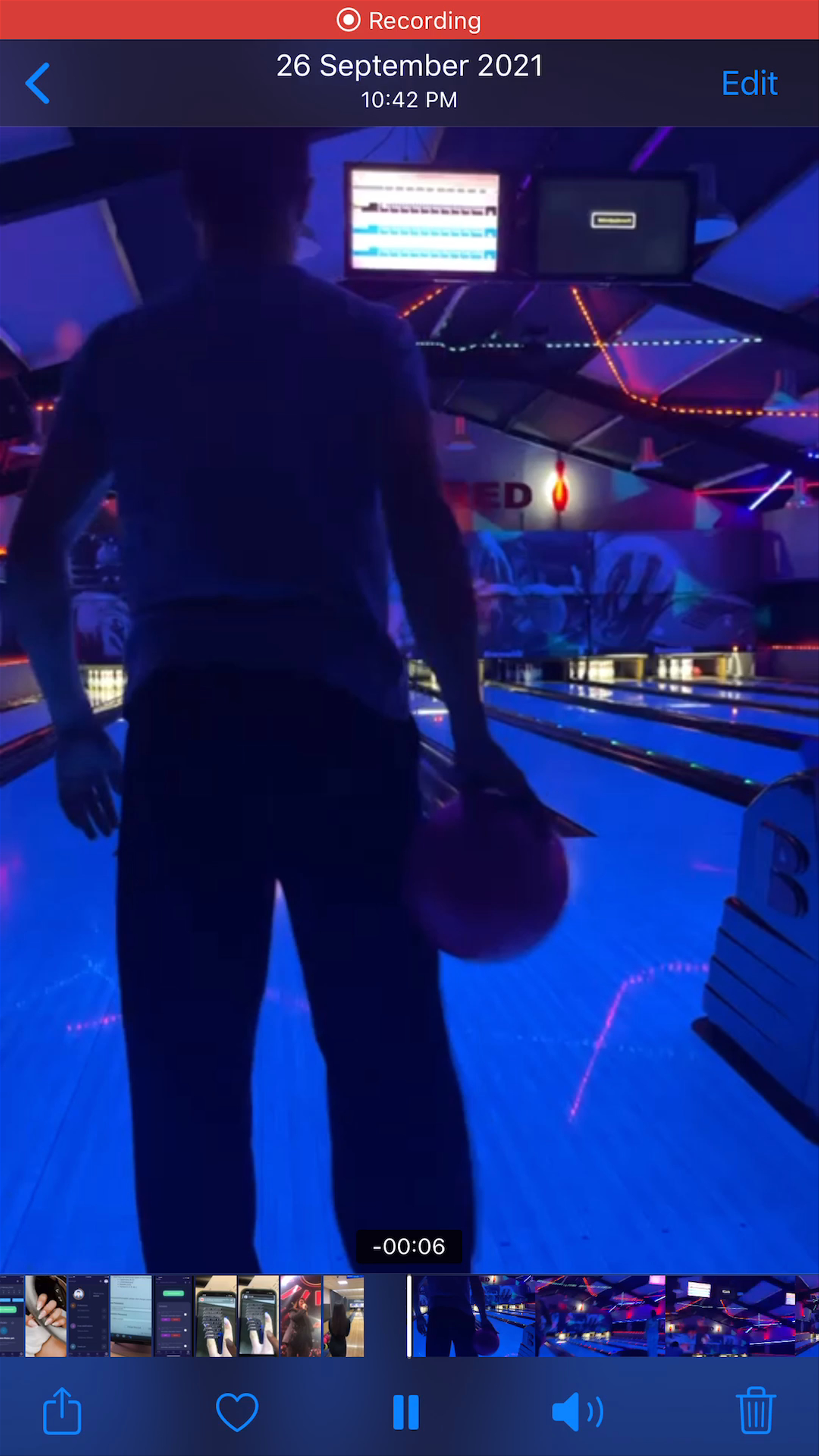 Neon Glow Bowling Fun at Blue Red Bowling Club, Agios Dimitrios