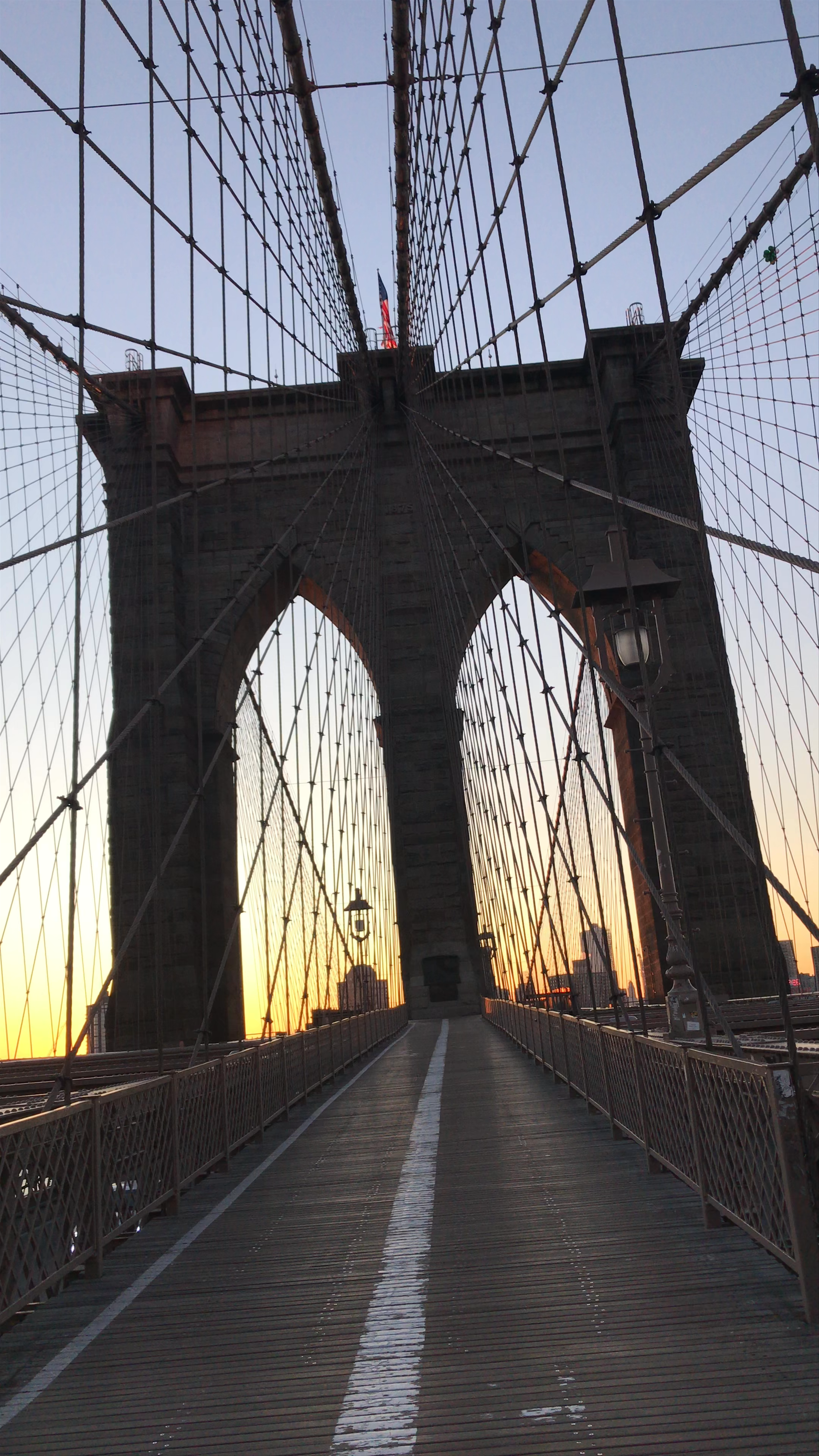 Sunset Walk on Brooklyn Bridge: Iconic New York City Experience