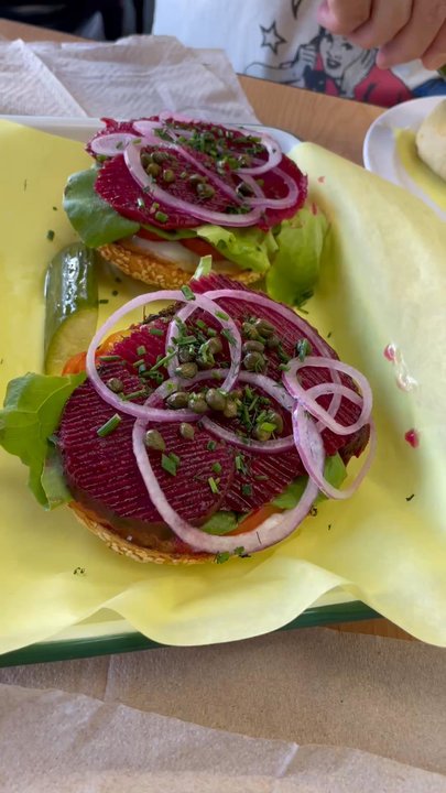 Kneller’s Delicatessen & Appetizing - Pickled Beet Bagel Sandwich - Delis Near Me - Tucson, Arizona