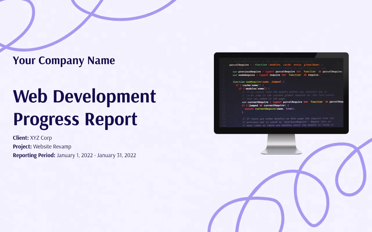 Preview of Web Development Agency Progress Report Template