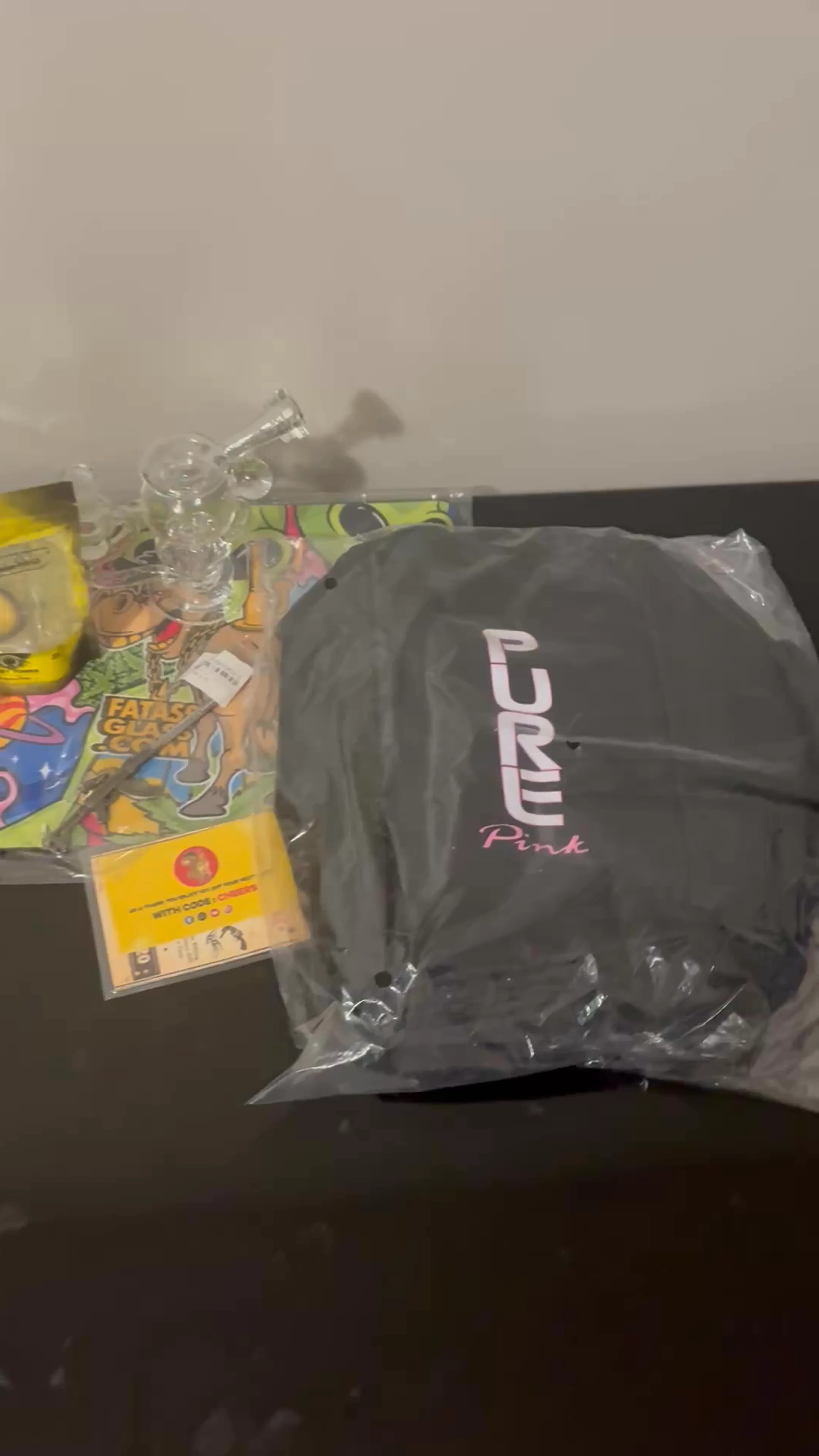 Preview pic of Bundle a 5" TRIPLE UPTAKE SPHERE RECYCLER DAB RIG, AK47 Dab Tool, “Pure Pink” Stash Away Bag for on the go,XL 90° Tower With Pillar Included,and and Large Moodmat
