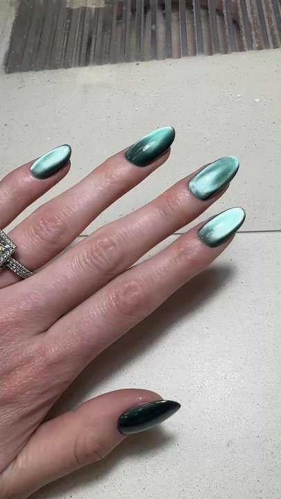 Nails Done - Green cat eye - Nail Salons Near Me - Encinitas, California