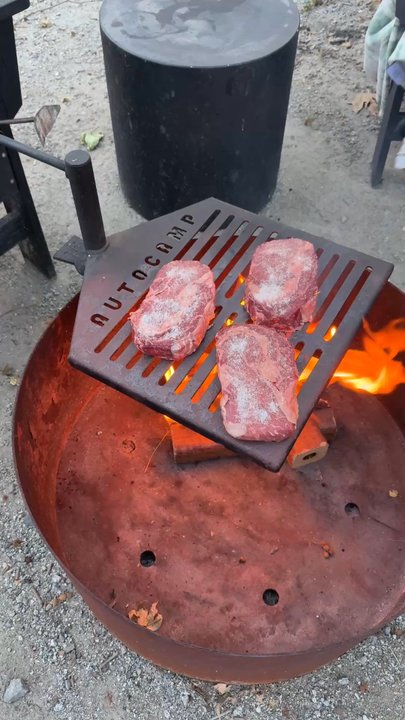 AutoCamp Sequoia - Brought some ribeyes.  Purchased wood and had a great time on the picnic benches for dinner. - Campgrounds Near Me - Three Rivers, California