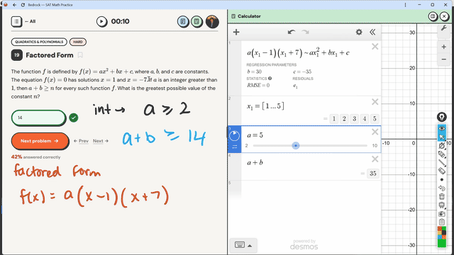 Preview of the Bedrock Pro video explanation for Factored Form