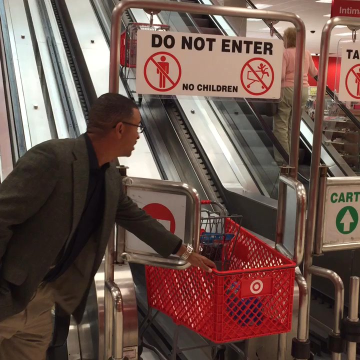 Target - Trying to show, the basket has a escalator to come down too. - Department Stores Near Me - Atlanta, Georgia
