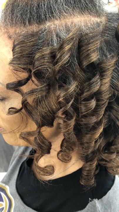 Pyure Salon - Tellyyk silk press curlsSpiral curls - Hair Salons Near Me - Aventura, Florida