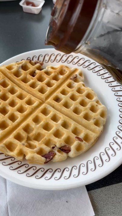Waffle House - Pecan Waffle & Syrup - Diners Near Me - Collinsville, Illinois