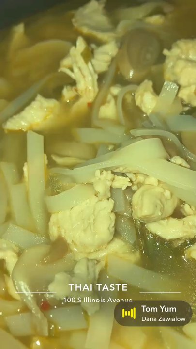 Thai Taste - Tom Yum Gai with rice noodles added! - Thai Near Me - Carbondale, Illinois