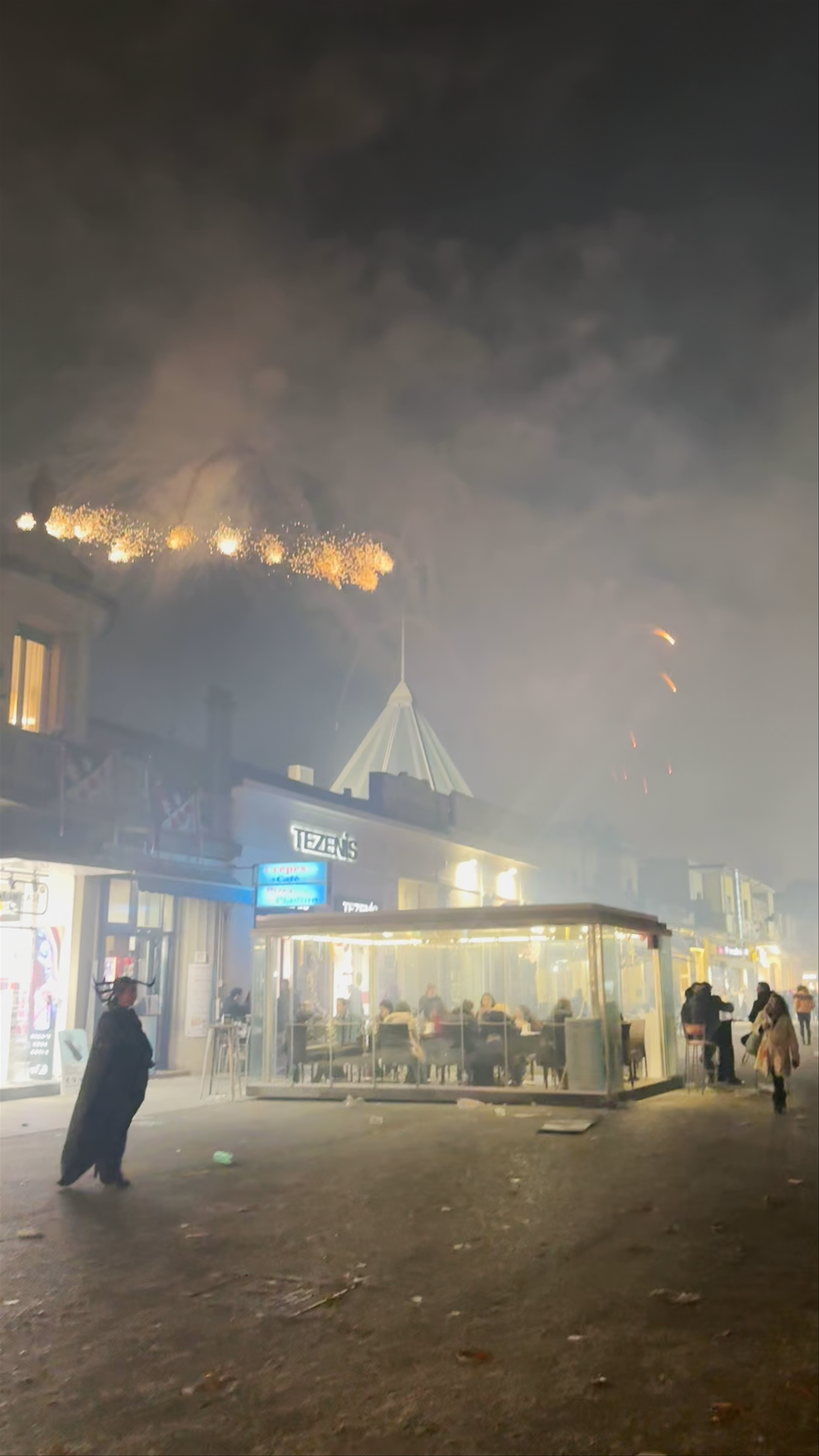 Carnevale di Viareggio: Nighttime Fireworks and Festive Street Vibes
