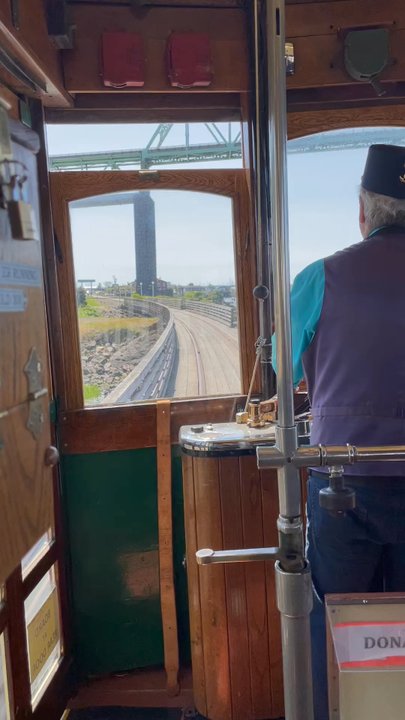 Riverfront Trolley Assoc - Trolley traveling and a brief moment of the tour - Public Transportation Near Me - Astoria, Oregon