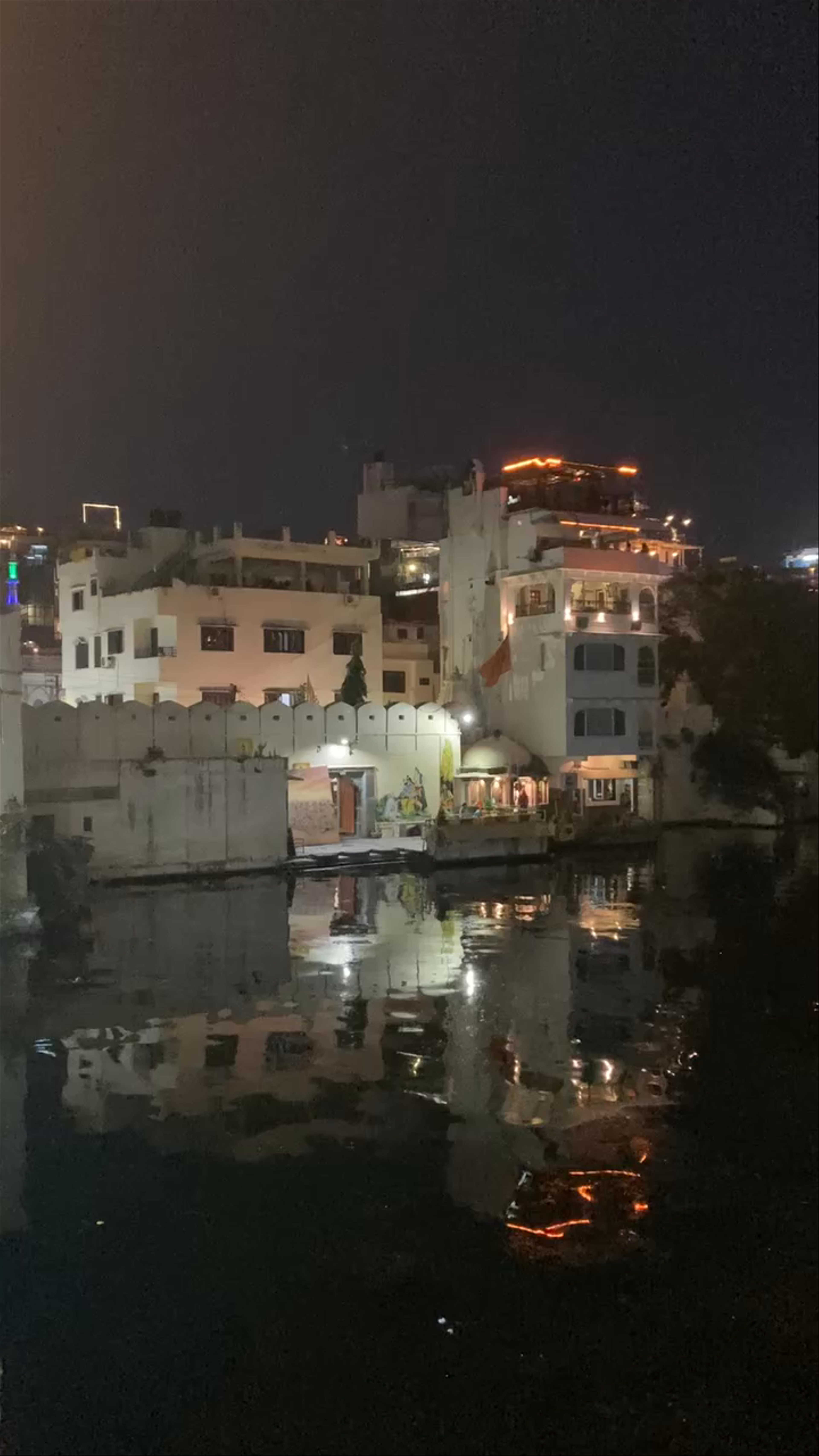 Night Reflections at Daiji Bridge, Udaipur