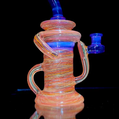 Preview pic of Cerio Glass - Full-Reticello Refined Klein Recycler - Royal Jelly/Orange - 10mm Female