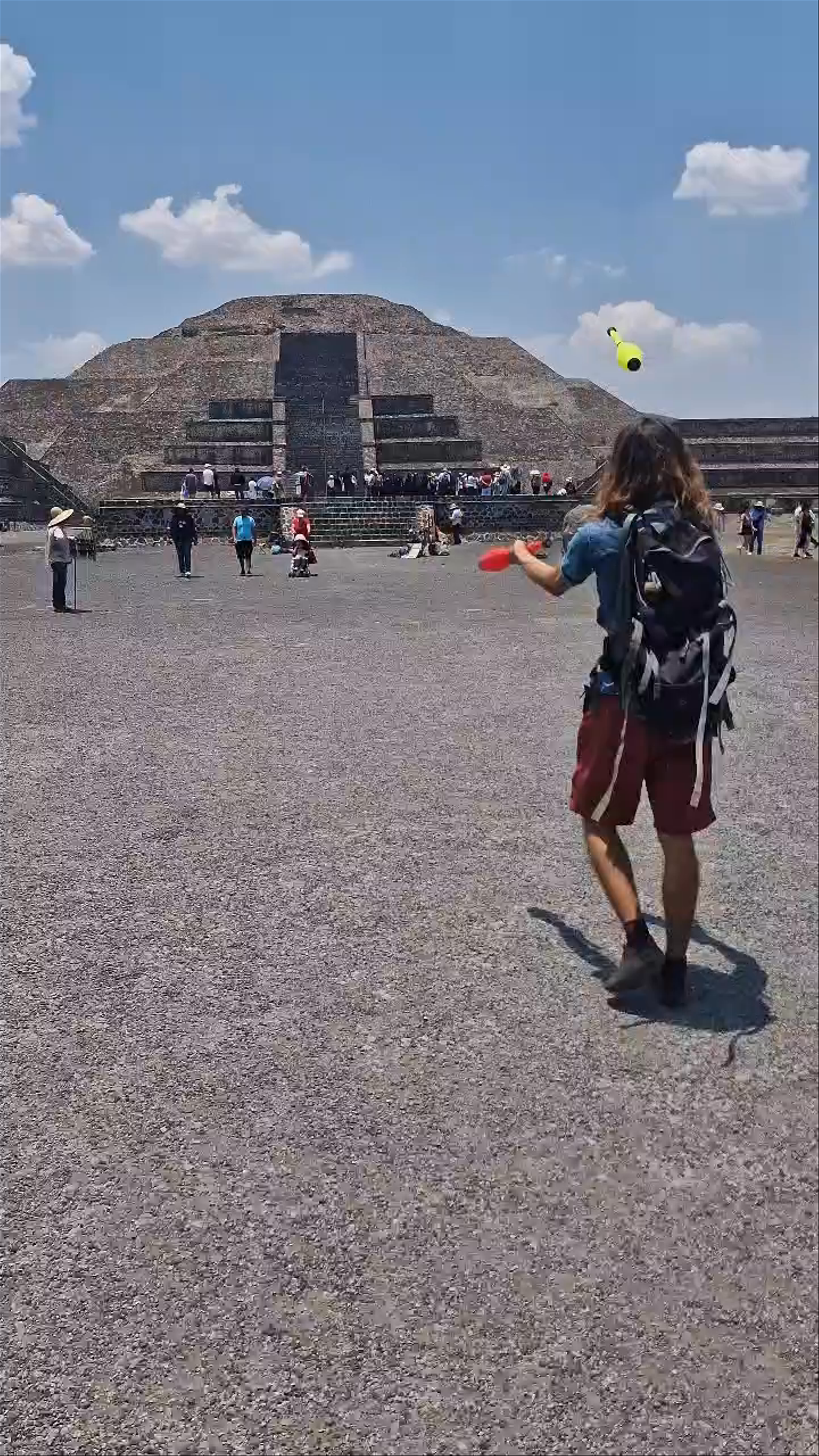 Juggling Joy at the Pyramid of the Sun, Teotihuacán