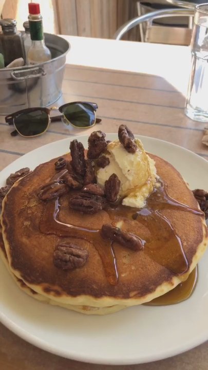 Sleepy Bee Cafe - Oakley - Piggy pancakes with roasted pecans - Breakfast & Brunch Near Me - Cincinnati, Ohio