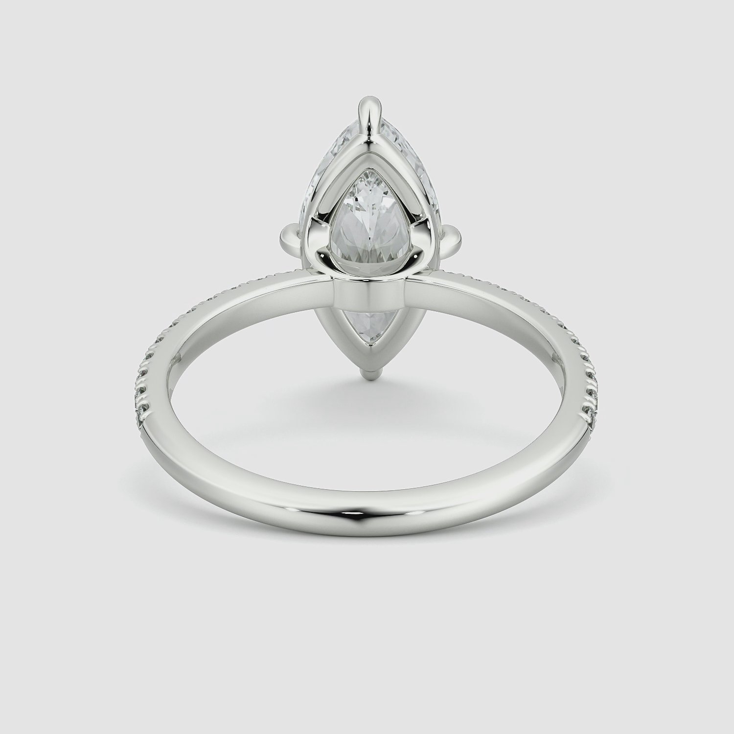 The Compass Solitaire | Marquise | Platinum | bandAccent: Pavé | diamondOrientation: vertical | caratWeight: other