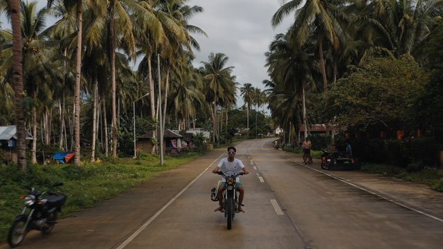 Motorcyclist on a road 