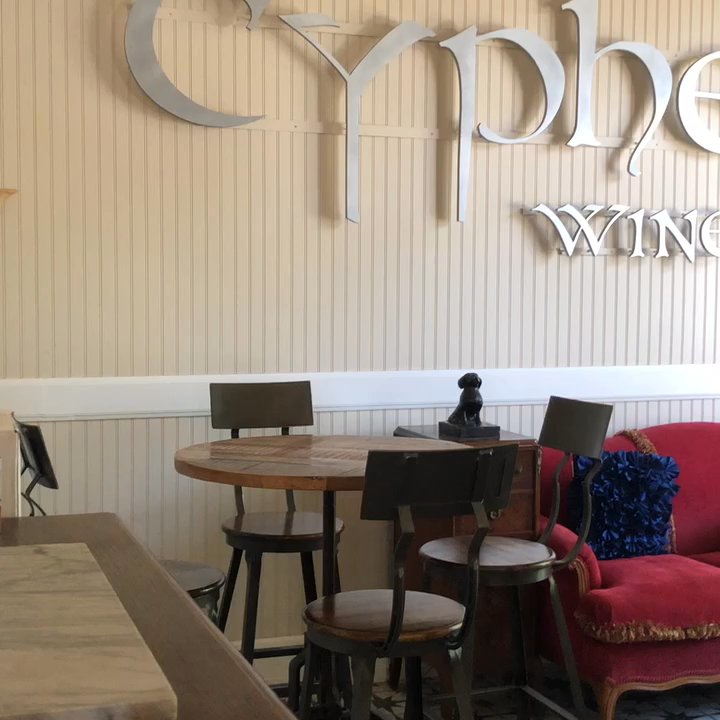 Cypher Winery - Spacious cafe lounge next door to Paso Robles train station. They have A/C, restrooms, and lounge chairs. - Wine Tasting Room Near Me - Paso Robles, California