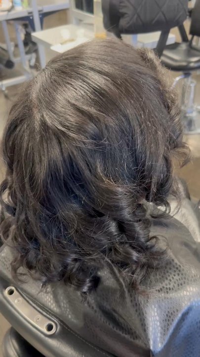 Ogle School - Silk Press with Curls - By Iesha - Cosmetology Schools Near Me - Dallas, Texas