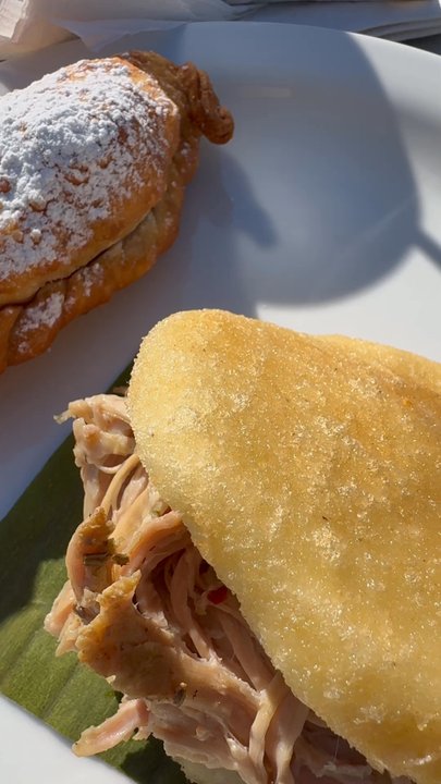 Valencia Cocina - Pernil arepa and guava and cheese empanada - Latin American Near Me - Norwalk, Connecticut