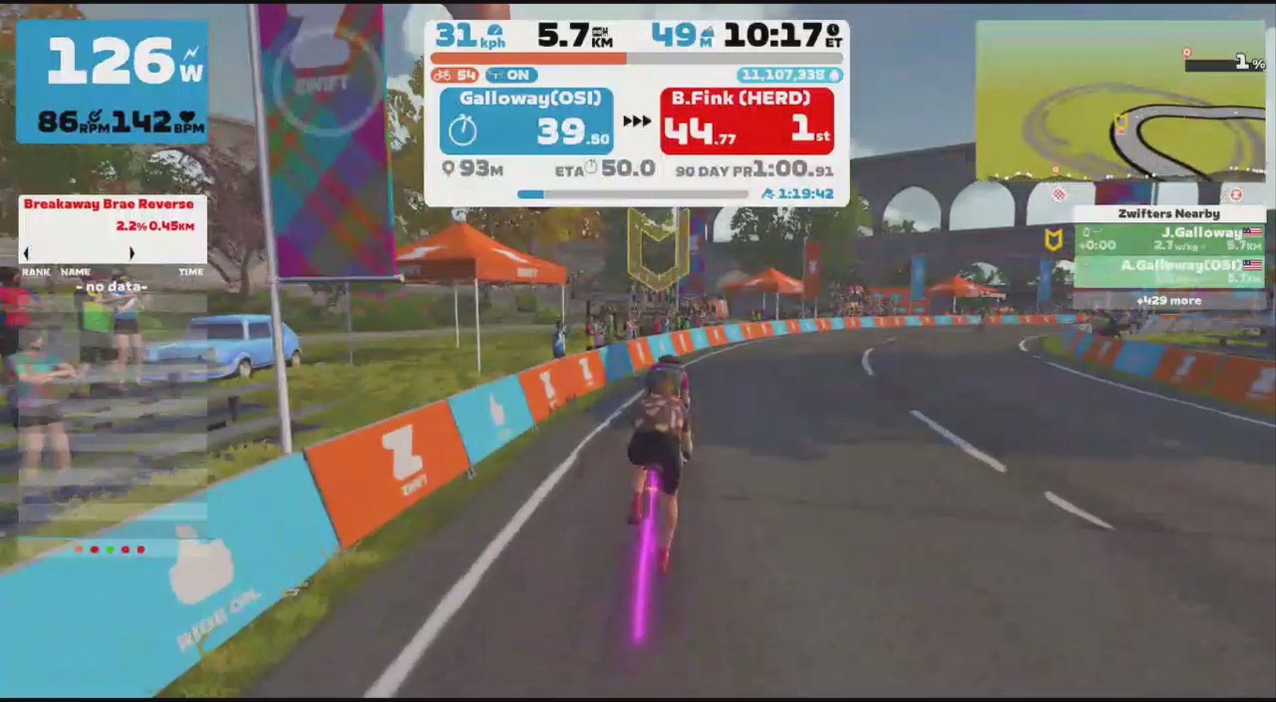 Zwift - James Galloway's Meetup on The Muckle Yin in Scotland