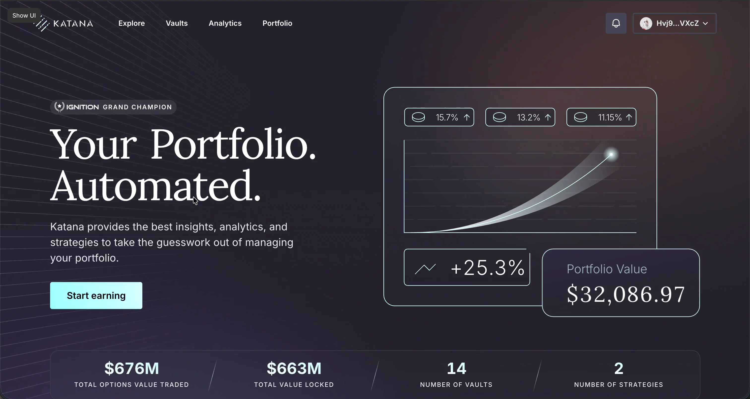 Katana - Defi Protocol Landing Page!Hero section looks amazing, it was one of my best works done in Solana ecosystem.