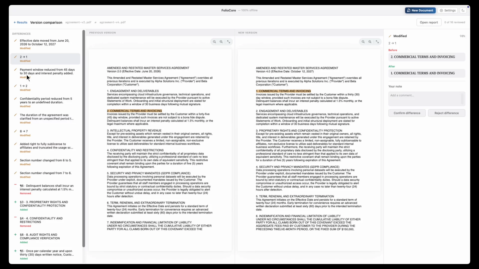 FolioCore: Offline AI Contract Analysis image 1