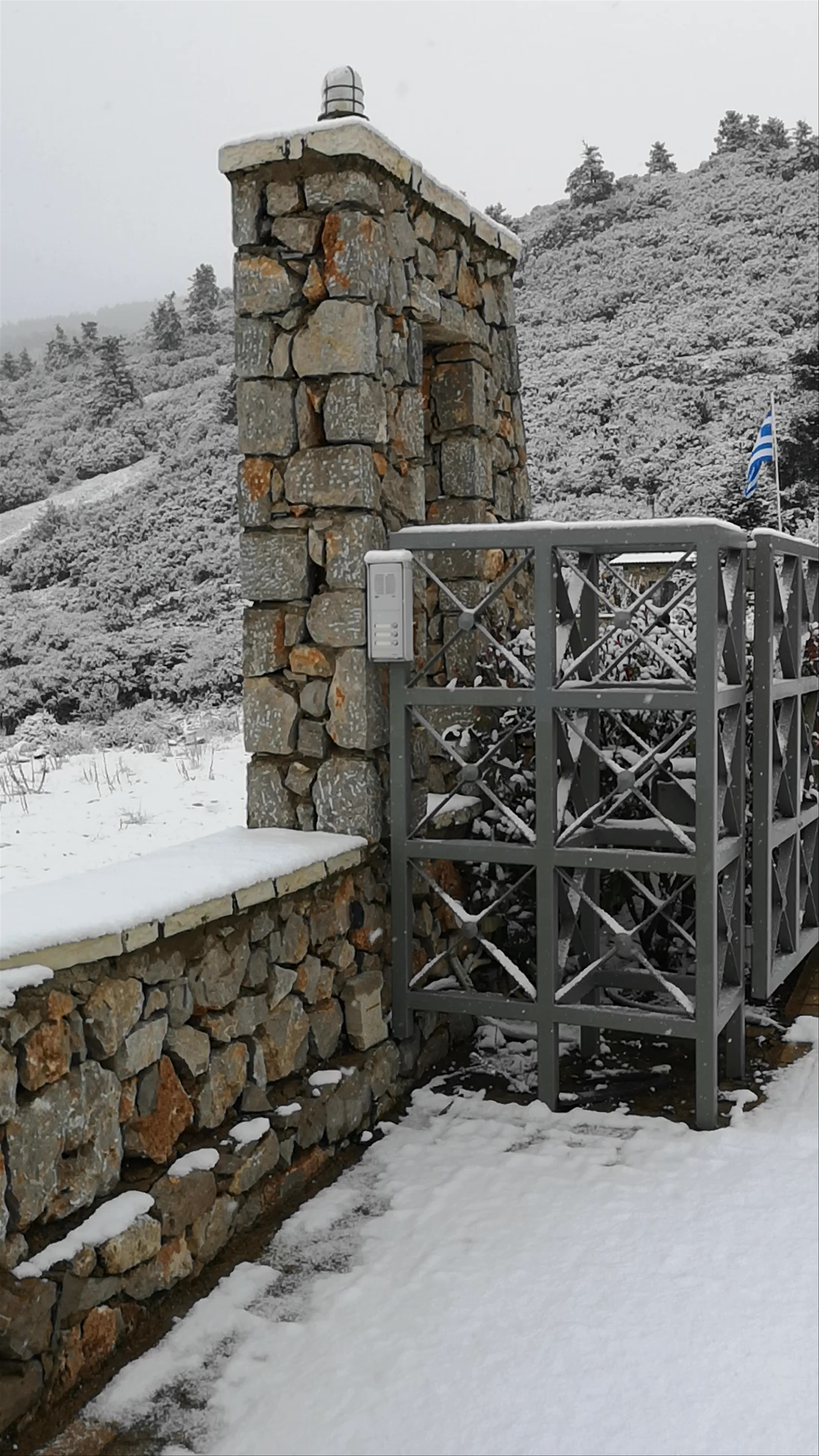 Winter Serenity in Snow-Covered Arachova, Greece