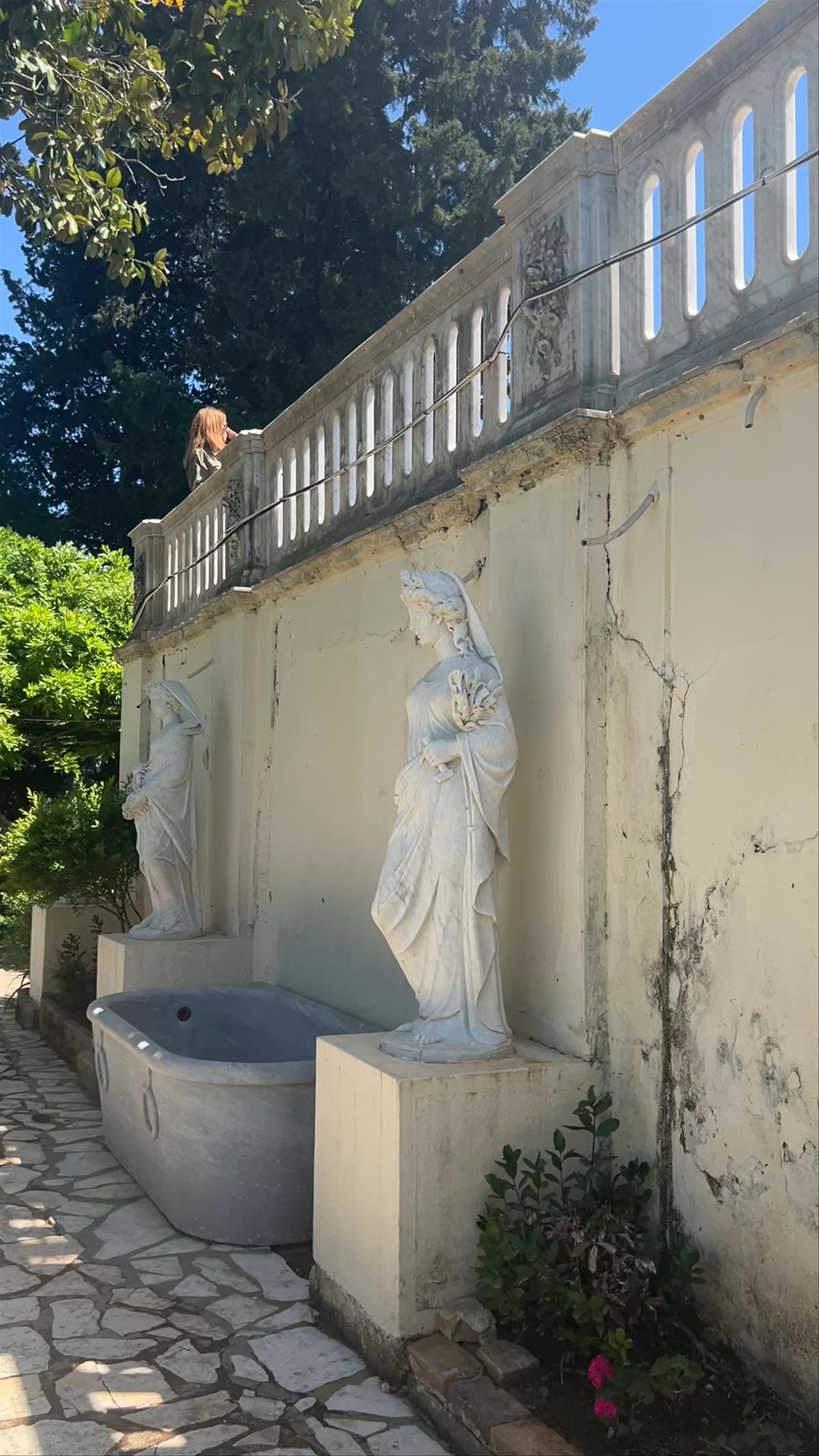 Serene Garden Walk at Achilleion Palace, Corfu