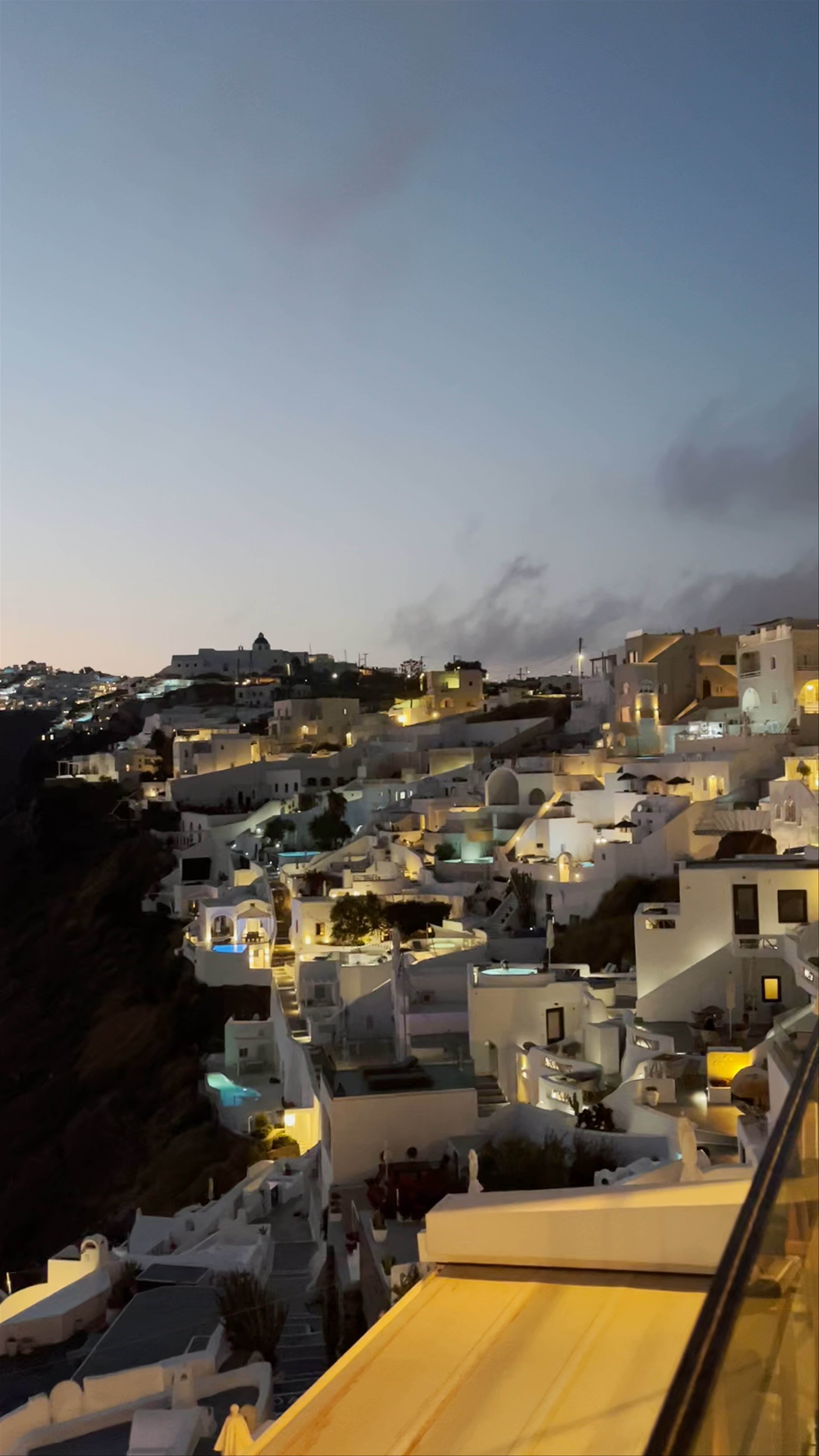 Sunset Serenity and Nightfall in Fira, Santorini