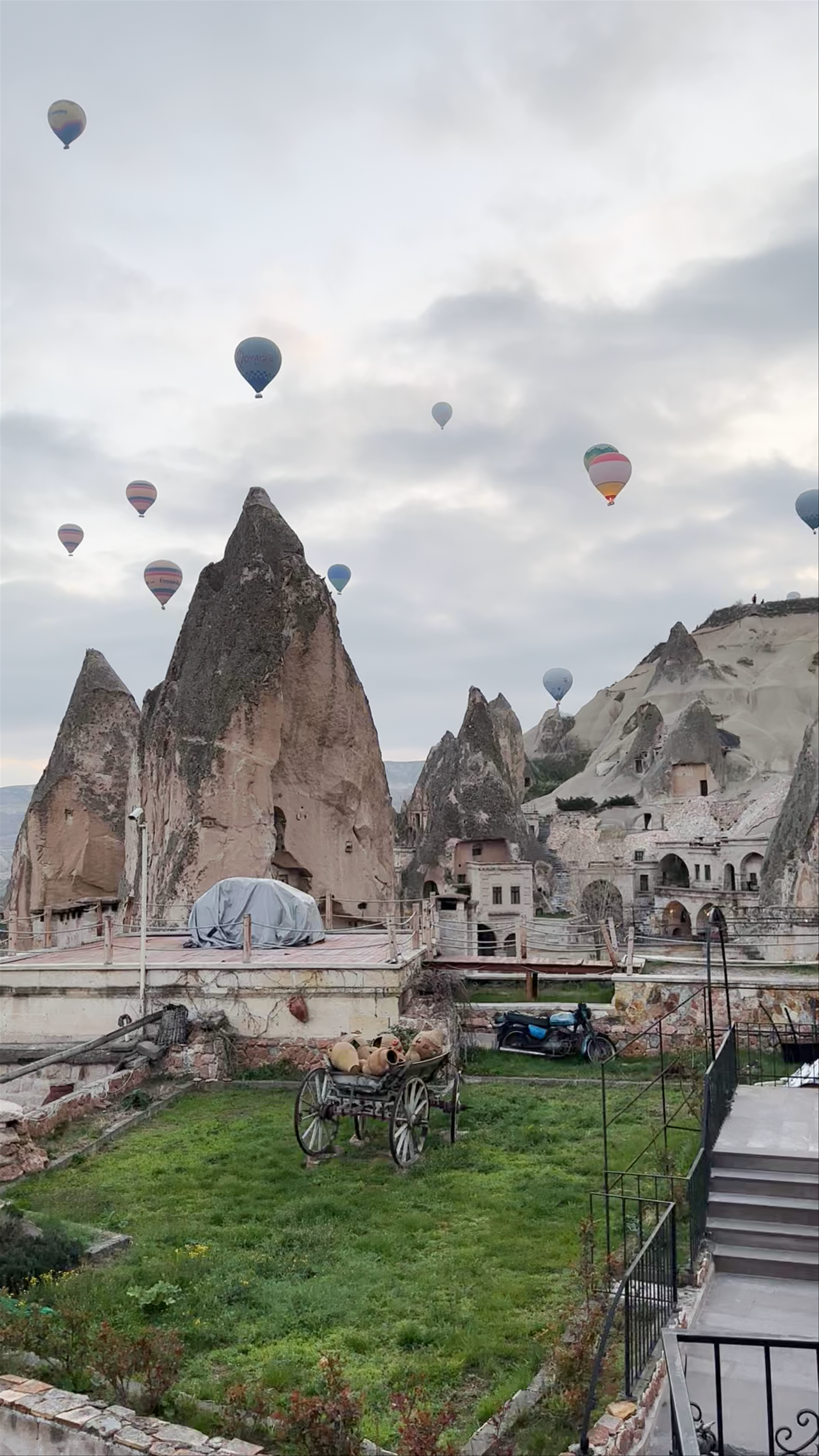 Mesmerizing Hot Air Balloons Over Cappadocia’s Rock Formations at Dawn