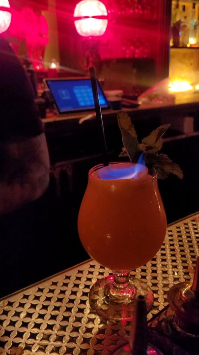 Altar - I don't remember the name but it's a flaming cocktail and it was really good. - Cocktail Bars Near Me - Brooklyn, New York